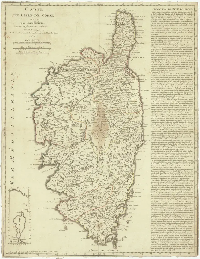 Carte de l isle de Corse