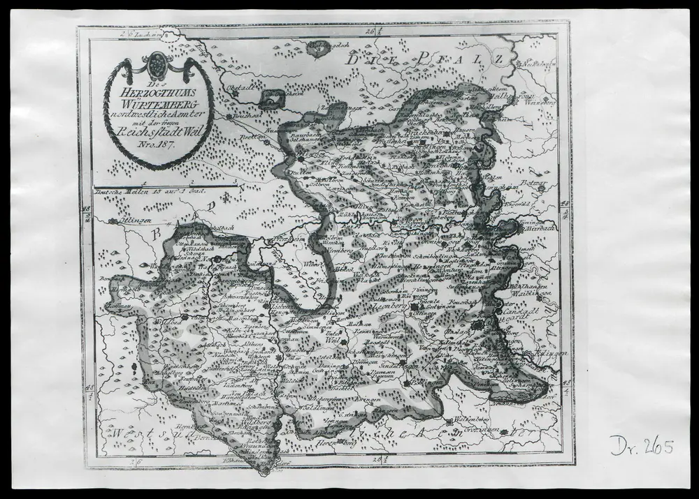 HStAS N 100_Nr. 265_ : "Des Herzogthums Würtemberg nordwestliche Aemter mit der freyen Reichsstadt Weil, Nro 187"