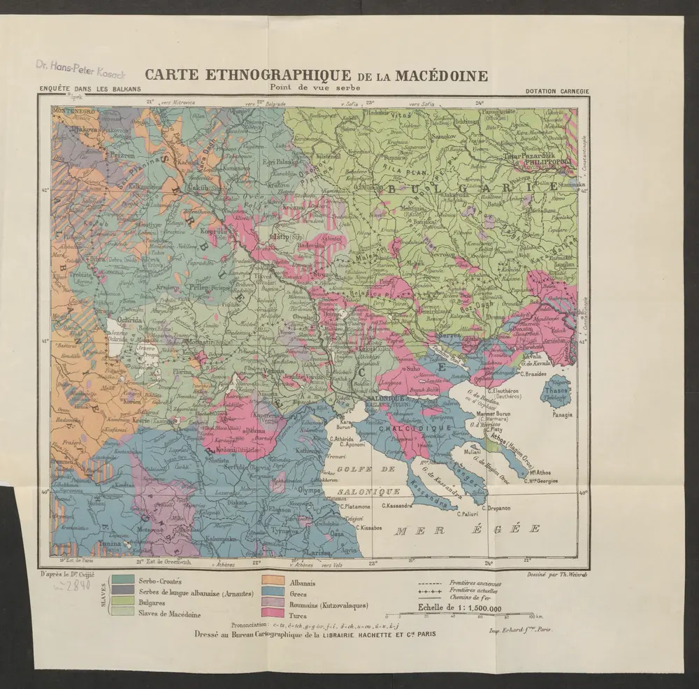 Carte ethnographique de la Macédoine, Point de vue serbe