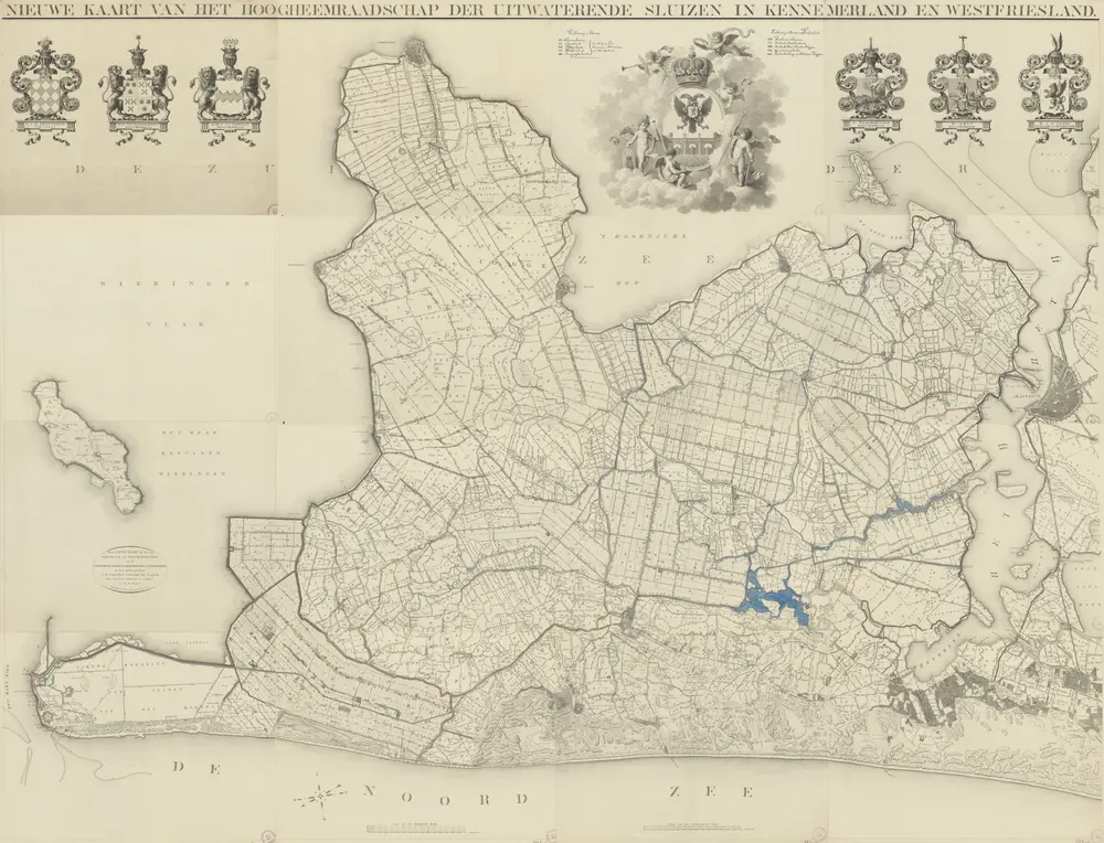 Nieuwe kaart van het Hoogheemraadschap der uitwaterende sluizen in Kennemerland en Westfriesland