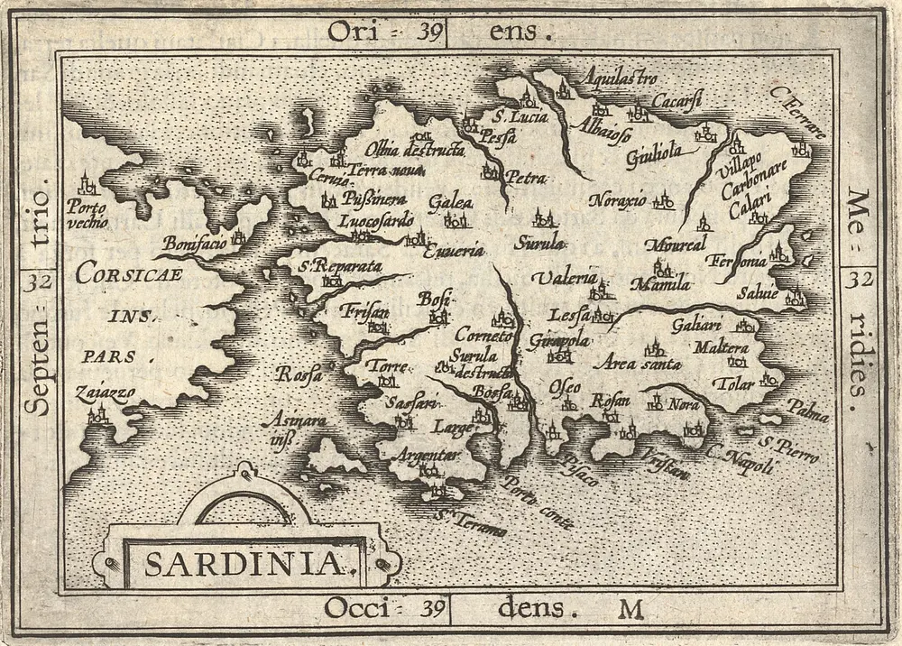 Sardinia. [Karte], in: Compendio Dal Theatro Del Mondo, S. 176.