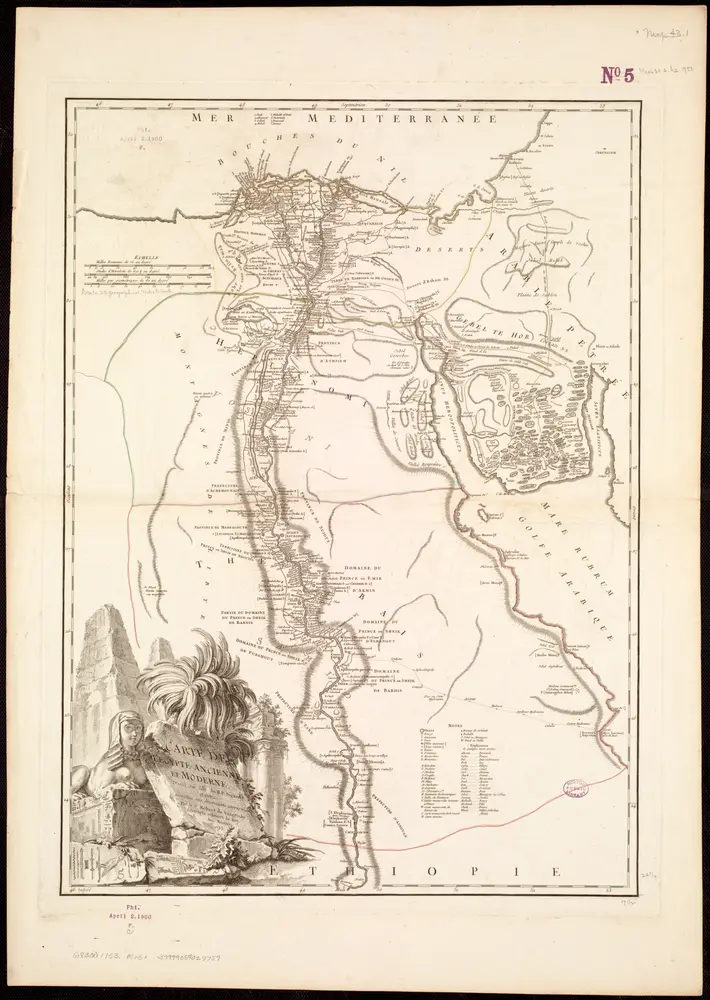 Carte de l'Egypte ancienne et moderne