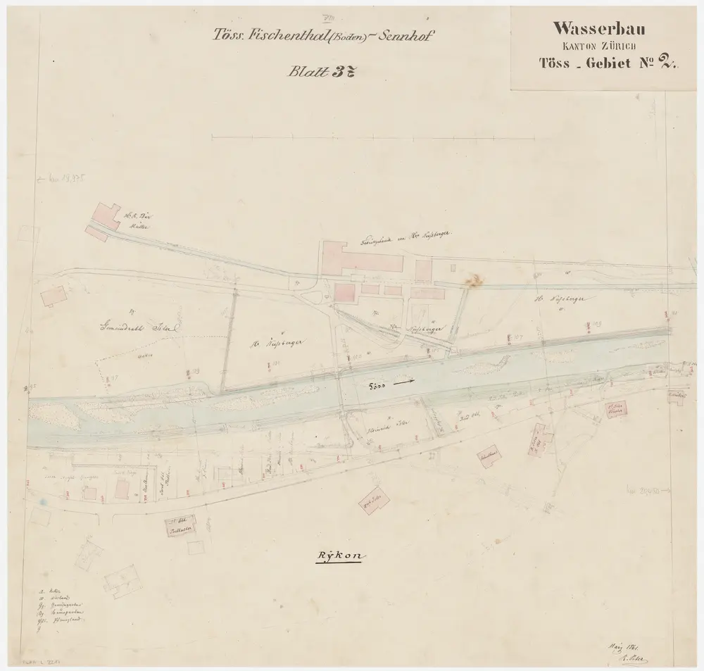 Zell: Töss in Rikon; Situationsplan (Töss-Gebiet Nr. 2, Blatt 37)