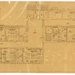 Winterthur: Alte Kantonsschule, Westflügel und Hauptbau, Zwischengeschoss; Grundriss und Möblierung