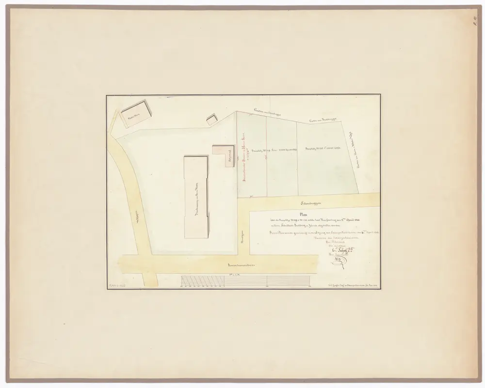 Haus zum Rechberg, Hirschengraben 40: Situationsplan über die Bauplätze Nr. 149 und 150