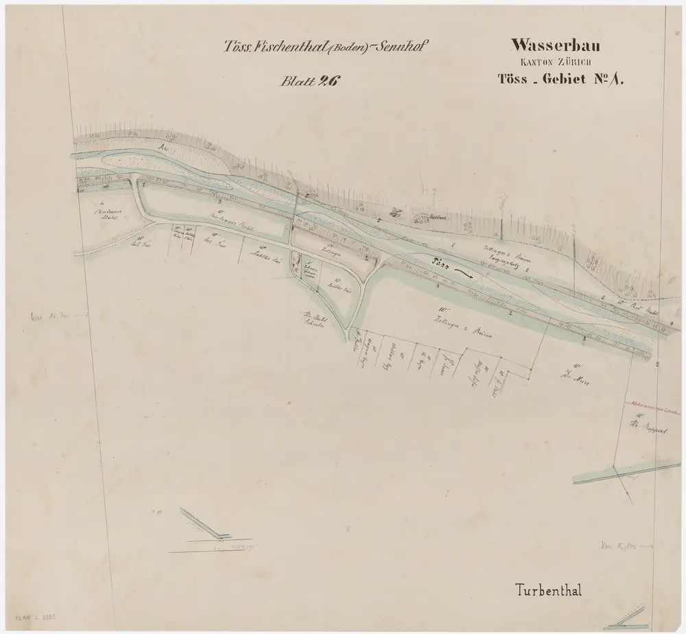 Wildberg, Turbenthal: Töss von Bleiketen bis oberhalb der Tösswiese; Situationsplan (Töss-Gebiet Nr. 1, Blatt 26)