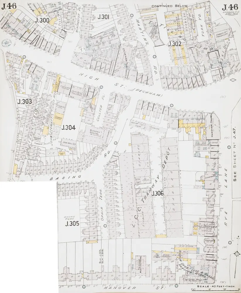 Insurance Plan of London South East District Vol. J: sheet 46-1