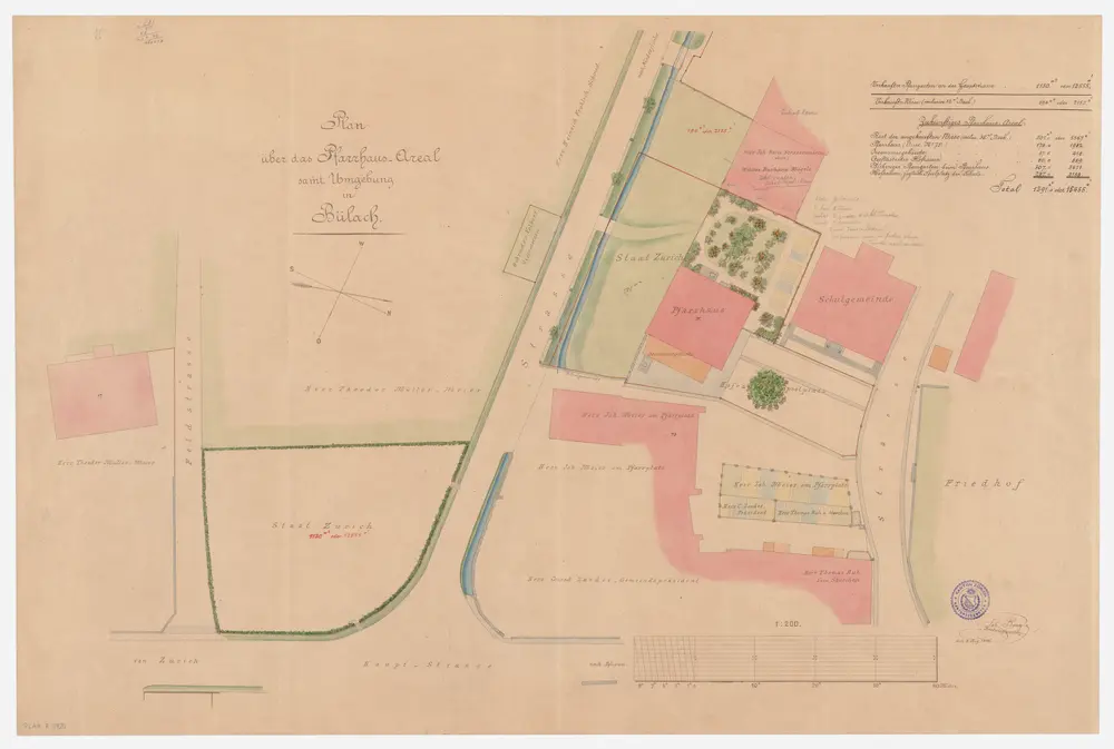 Bülach: Pfarrhaus und Umgebung; Grundriss