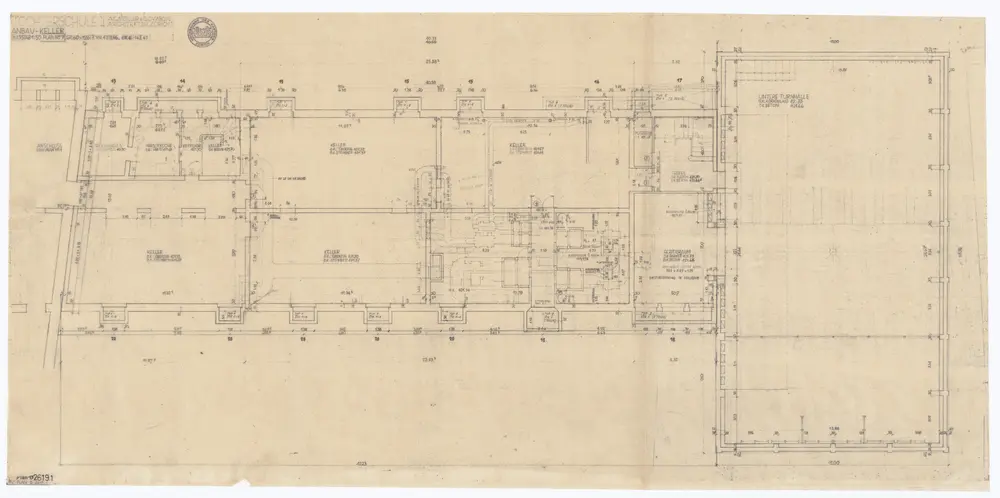Kantonsschule Hottingen (Abteilung II der Töchterschule der Stadt Zürich), Anbau: Grundrisse: Keller; Grundriss