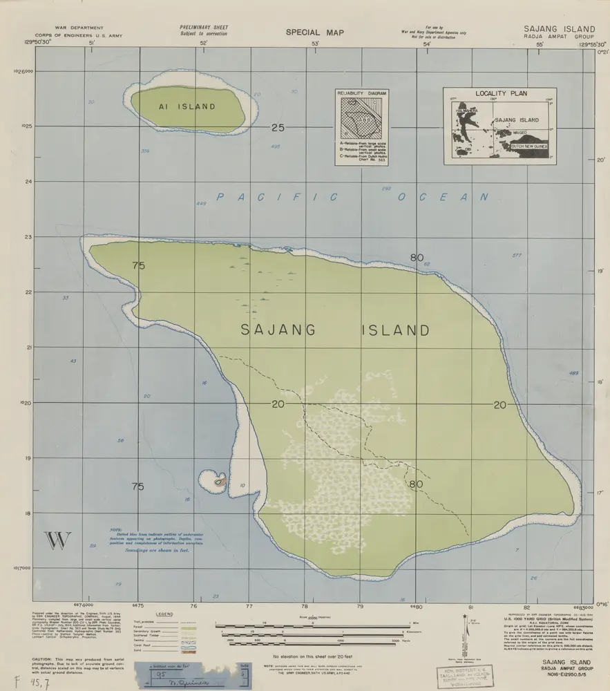 Sajang Island (Radja Ampat Group) / prepared under the direction of the Engineer Sixth U.S. Army, August 1944