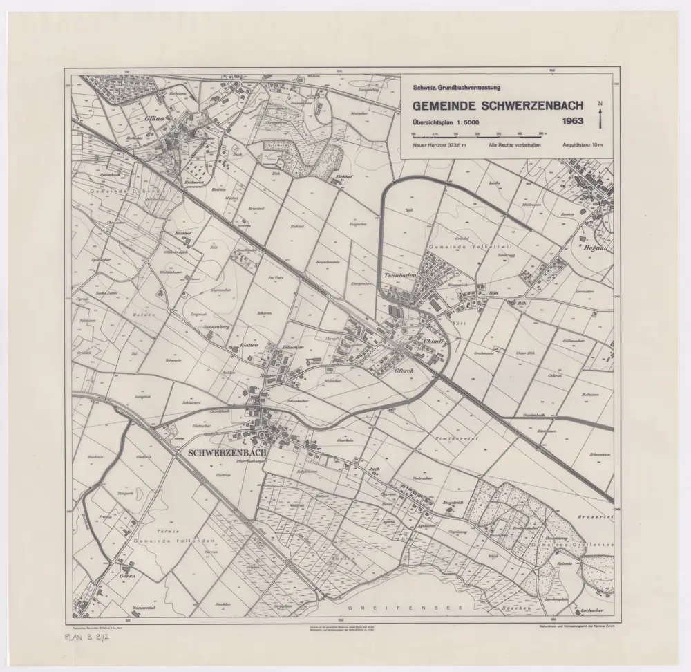 Schwerzenbach: Gemeinde; Übersichtsplan (Schweizerische Grundbuchvermessung)