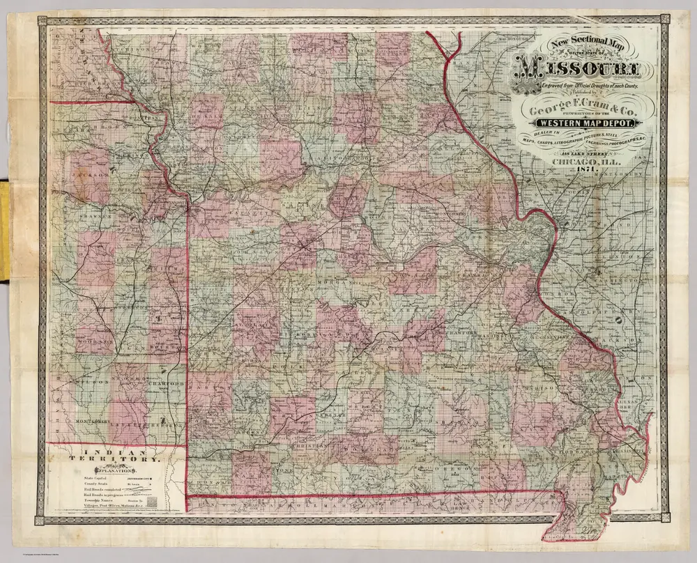 Sectional Map Of The State Of Missouri