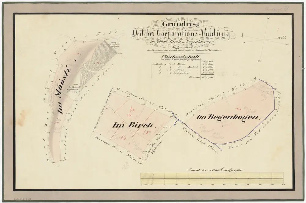 Schwamendingen: Oerlikoner Genossenschaftswaldungen Mösli (Möösli), Birch, Regenbogen; Grundrisse