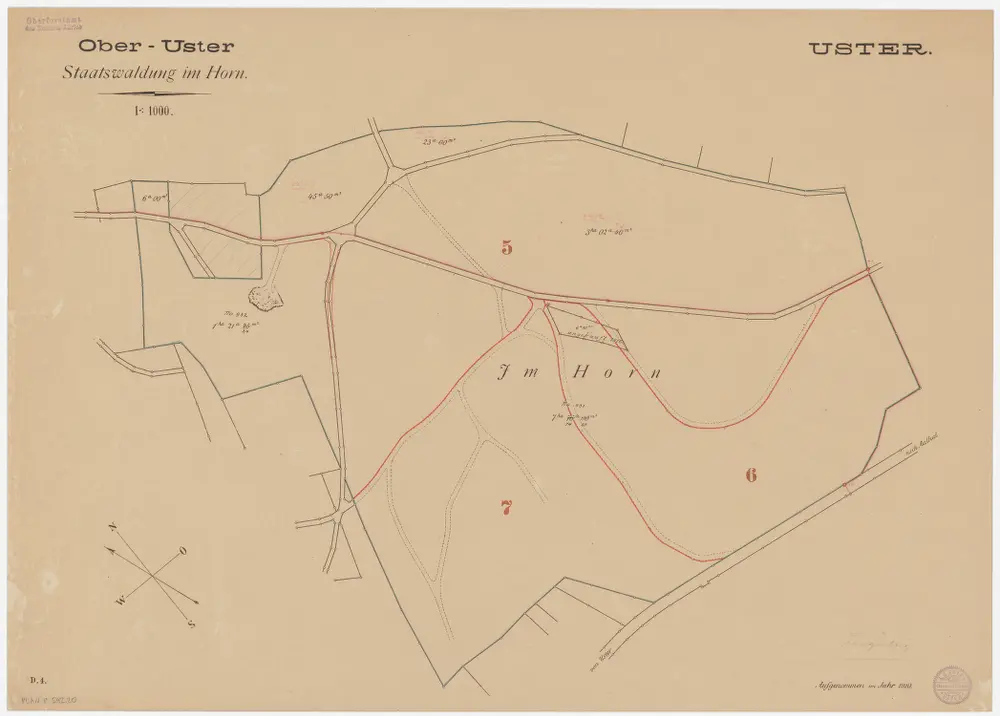 Uster, Seegräben: Staatswaldungen: Uster: Horn; Grundriss