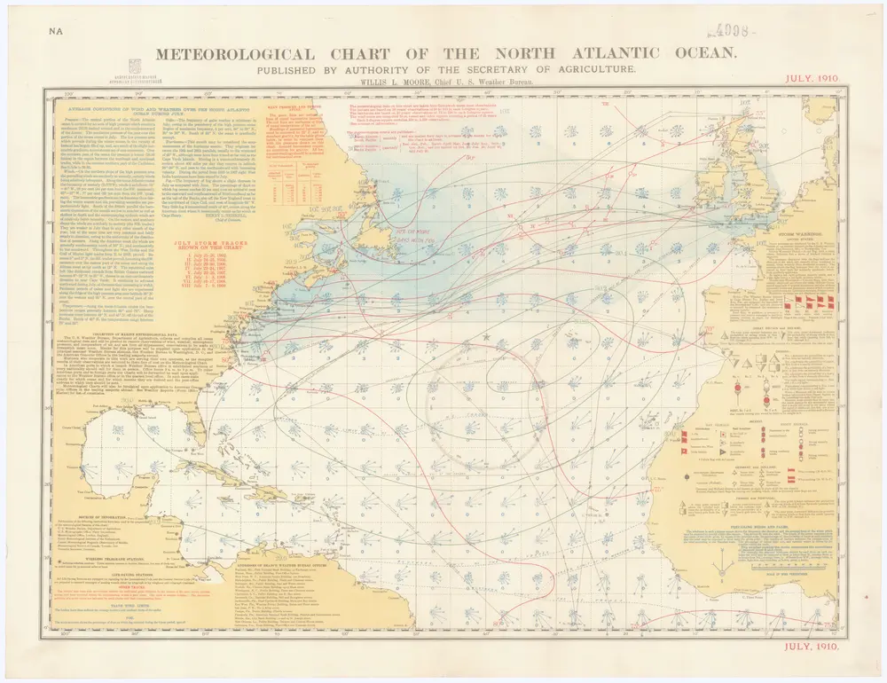 Meteorological chart of the North Atlantic Ocean