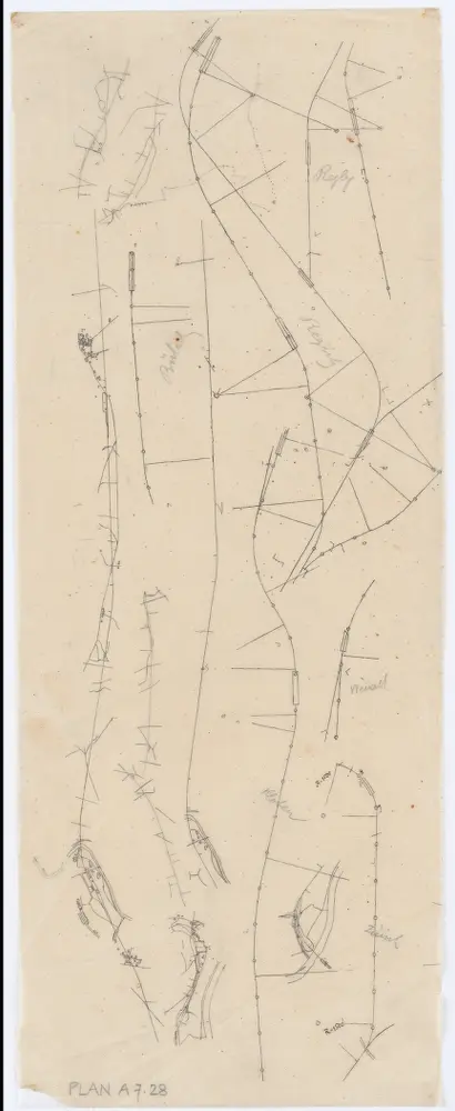 Vorlagen für die Topographische Karte des Kantons Zürich (Wild-Karte): Bezirk Bülach: Kartenbild-Pause für Bahnlinien: Regensberg, Bülach, Kloten, Weiach, Zürich