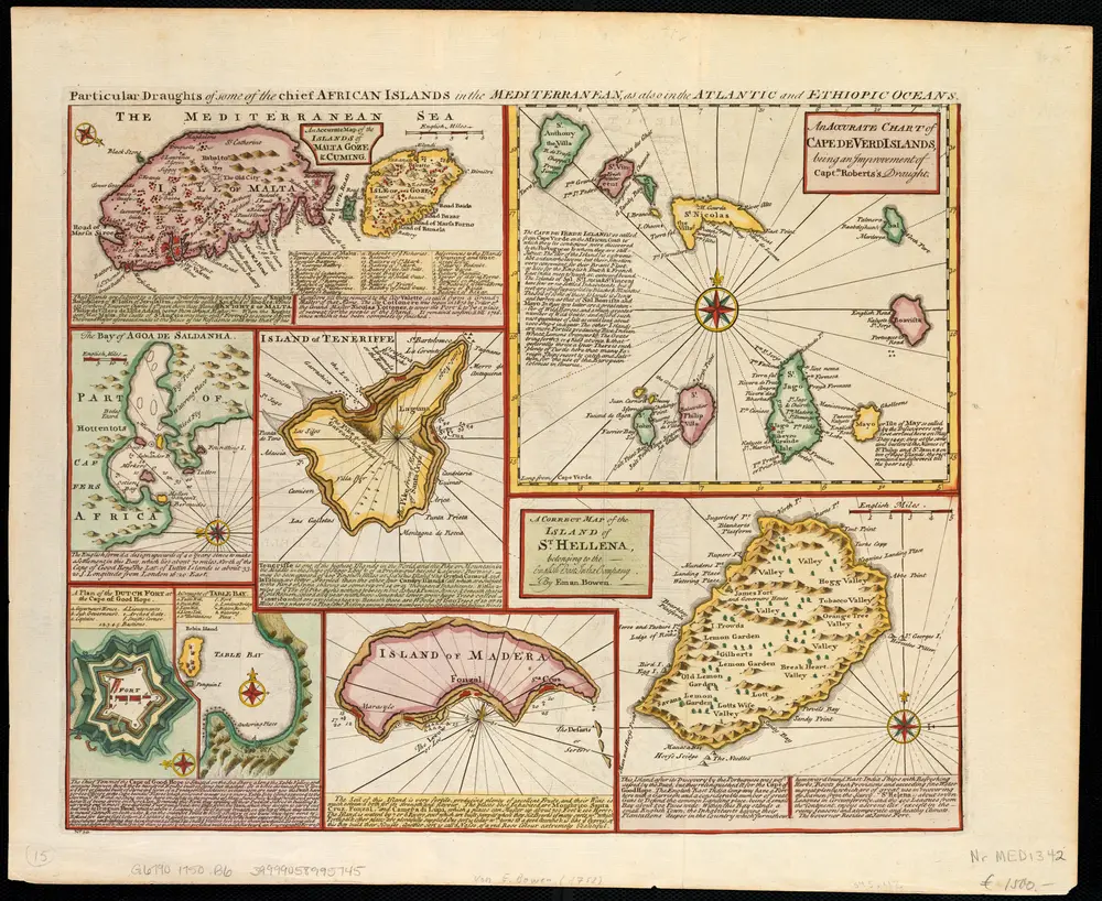 Particular draughts of some of the chief African Islands in the Mediterranean, as also in the Atlantic and Ethiopic Oceans