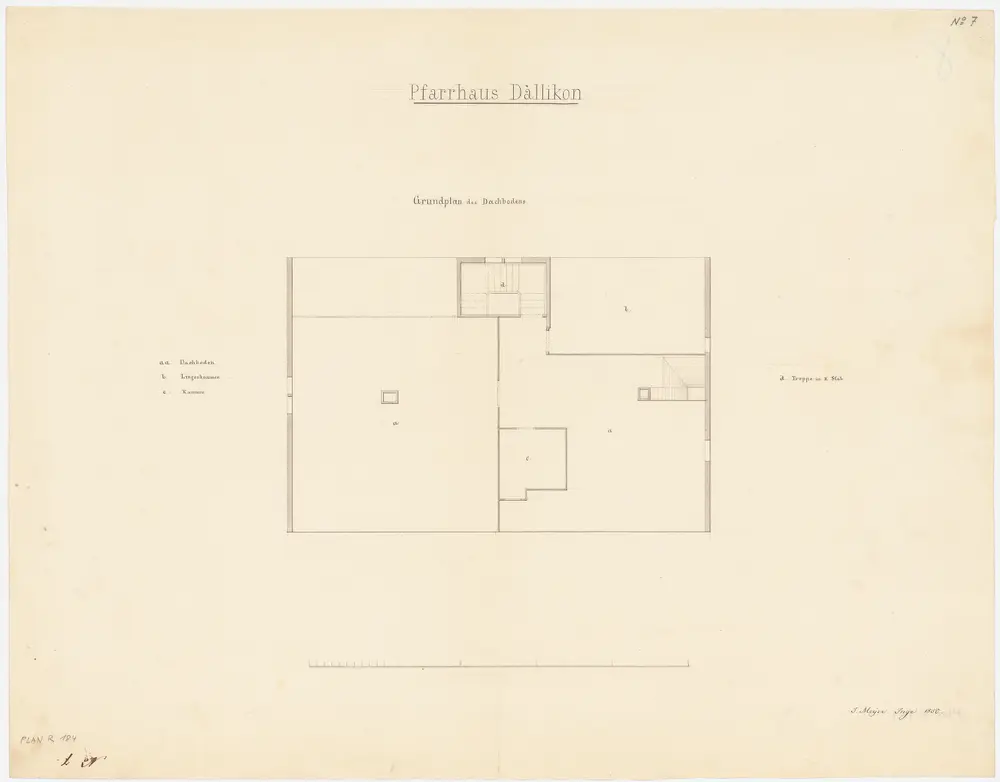 Dällikon: Pfarrhaus, Dachgeschoss; Grundriss (Nr. 7)