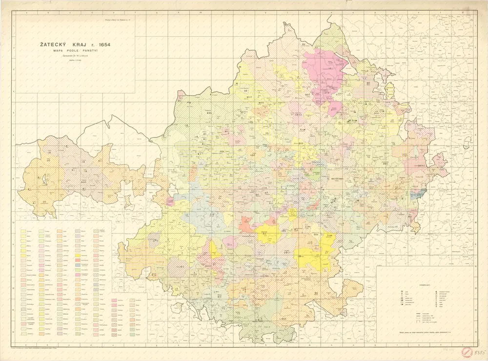 Žatecký kraj, mapa podle panství