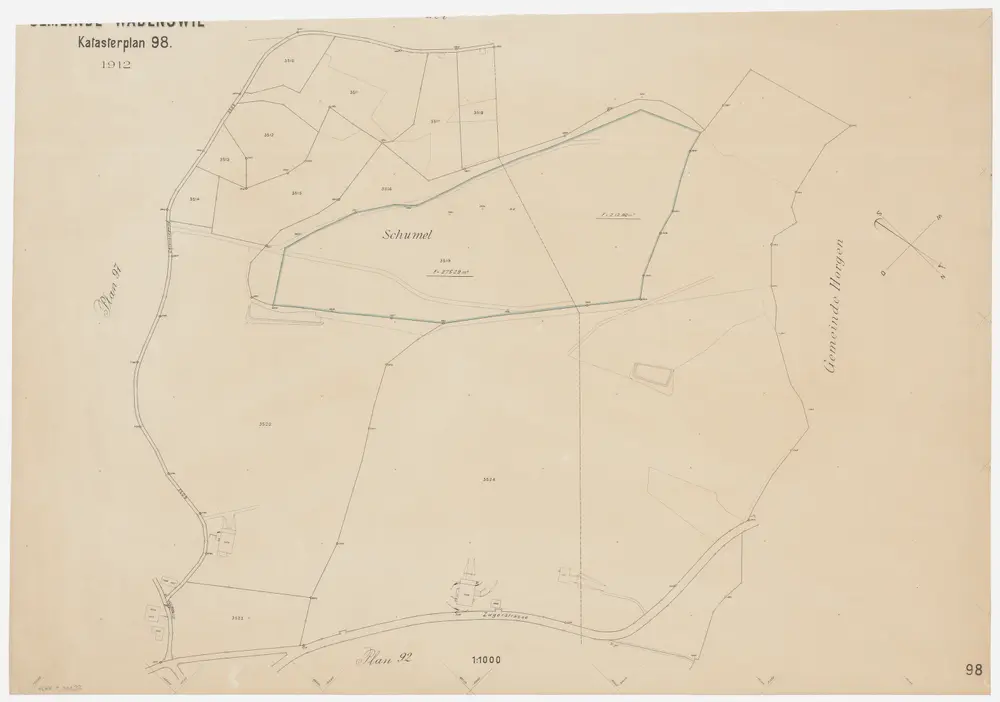 Schönenberg, Richterswil, Wädenswil: Staatswaldungen: Wädenswil: Schumel; Grundriss