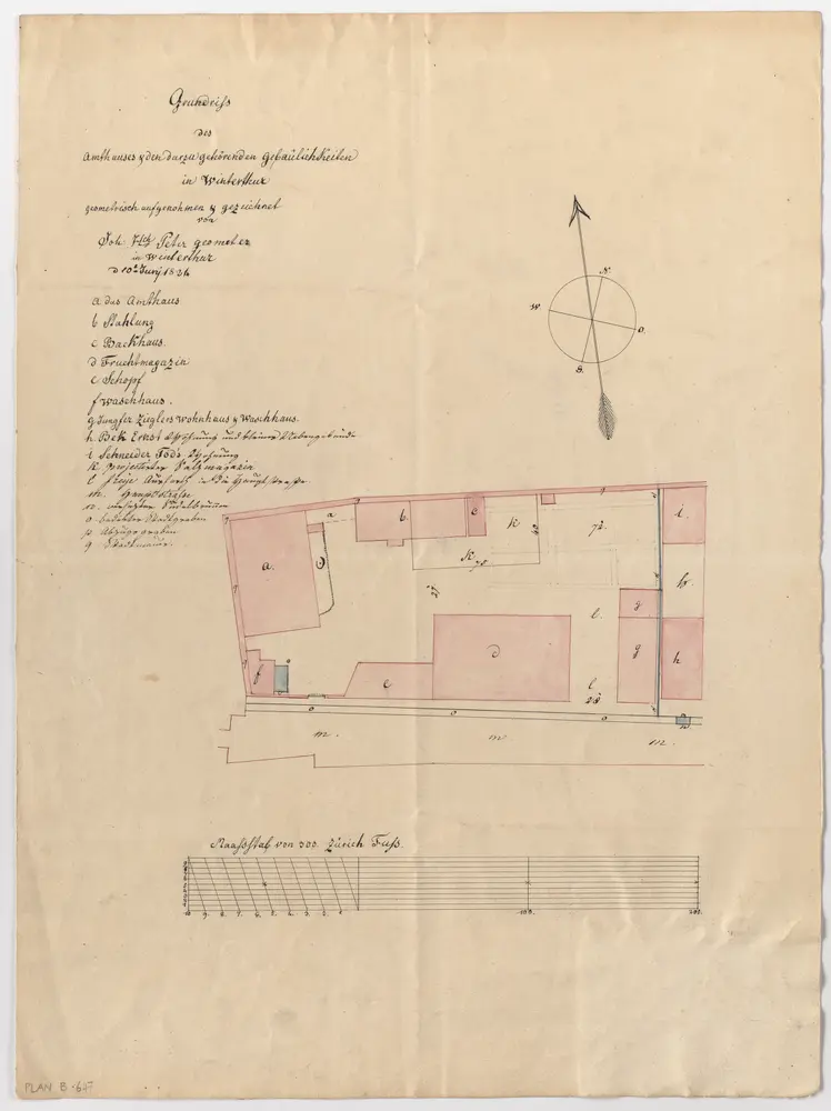 Winterthur: Amtshaus und zugehörige Gebäude; Grundriss