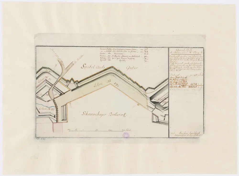 Zürich: Schanzenlehen Nr. 6 Grosse Stadt, beim Schönenberger-Bollwerk; Grundriss