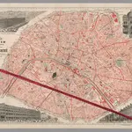 Plan de Paris à ruban indicateur des magasins du Bon-Marché (with ribbon)