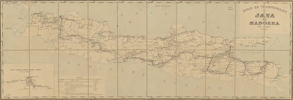 Spoor- en tramwegkaart van Java en Madoera