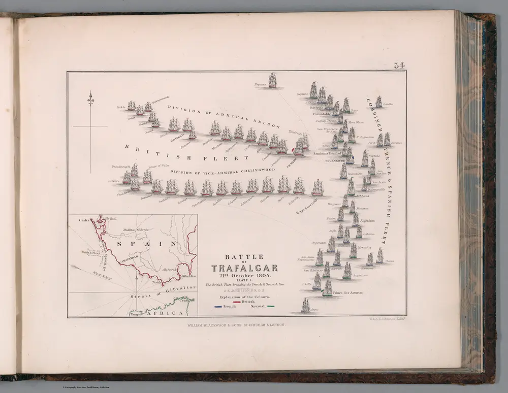 Battle of Trafalgar, 21 October 1805: plate 1