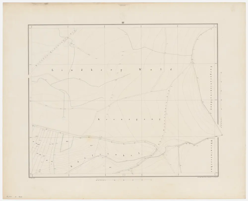 Winterthur: Gemeinde; Grundpläne: Blatt III: Lindbergwald, Kreuzgang und Gütlitobel; Situationsplan