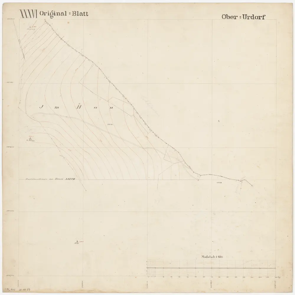 Oberurdorf: Gemeinde; Katasterpläne: Blatt XXXVI: Im Hau; Situationsplan