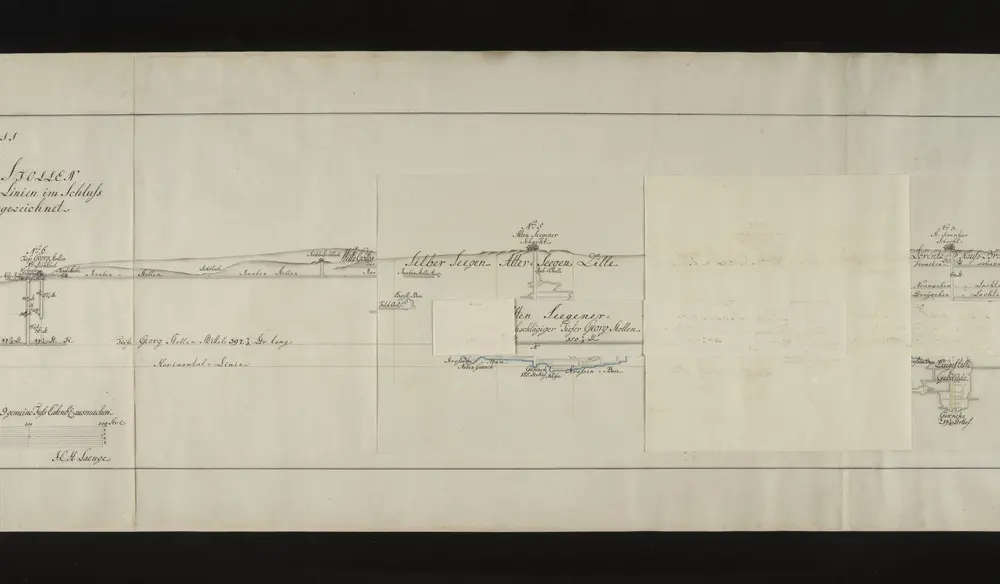 PROFIL=RISS von dem TIEFEN GEORG-STOLLEN nach denen wahren Tiefen Stollen Linien im Schluss des Quartets Luciae 1789 ausgezeichnet