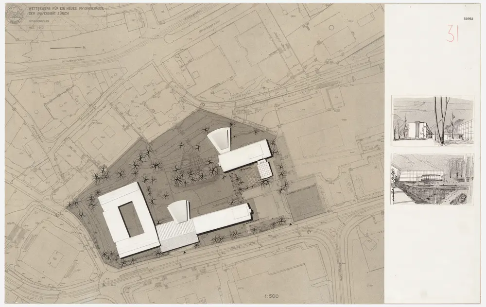 Zürich: Physikgebäude der Universität; Projekt 521952; Situationsplan und Perspektiven