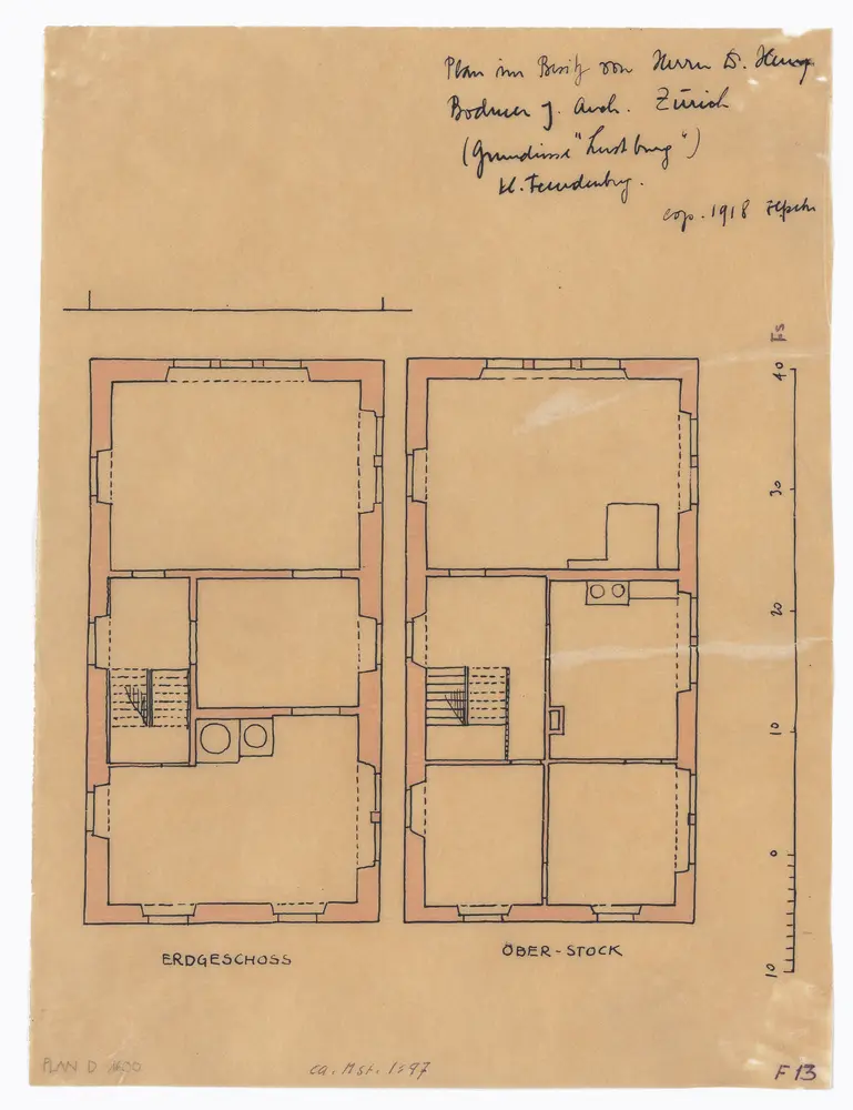 Freudenberg, Kleiner Freudenberg (Lustberg): Erdgeschoss und Obergeschoss; Grundrisse