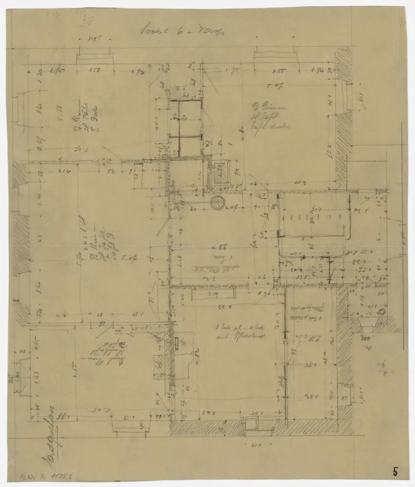 Wald: Pfarrhaus (Nr. 24): Wald: Pfarrhaus, Erdgeschoss; Grundriss (Nr. 5)