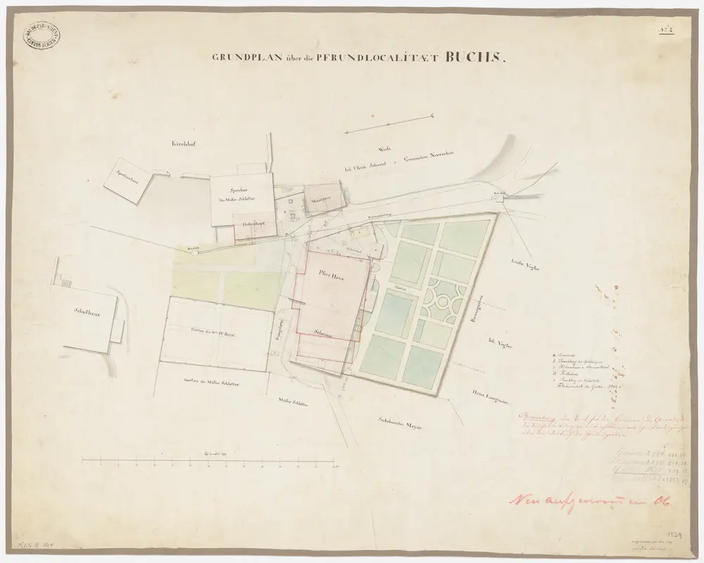 Buchs: Pfrundlokalität mit Pfarrhaus; Grundriss (Nr. 2)