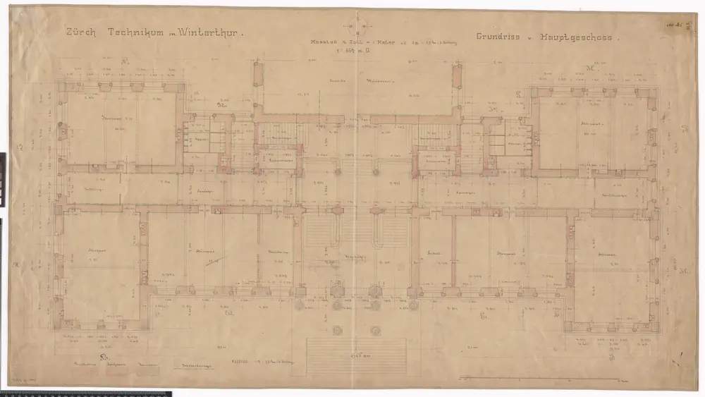 Winterthur: Technikum, Hauptgeschoss; Grundriss (Nr. 165)