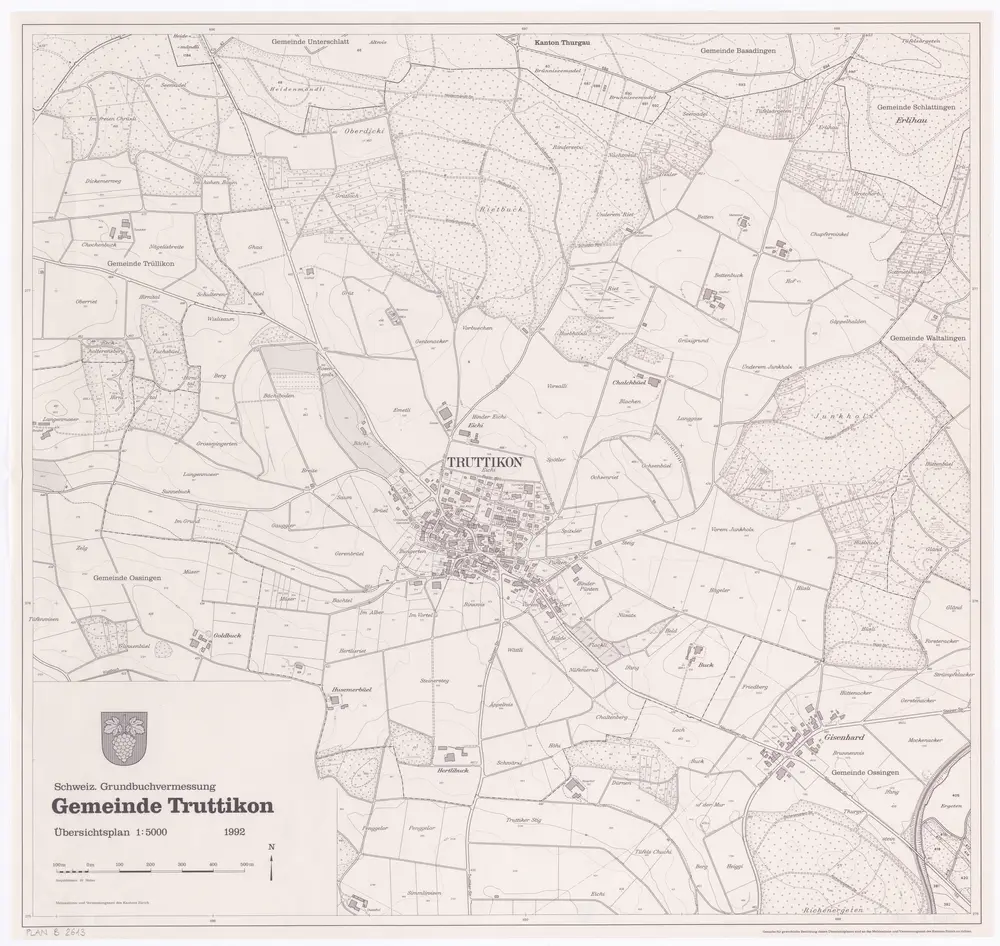 Truttikon: Gemeinde; Übersichtsplan (Schweizerische Grundbuchvermessung)