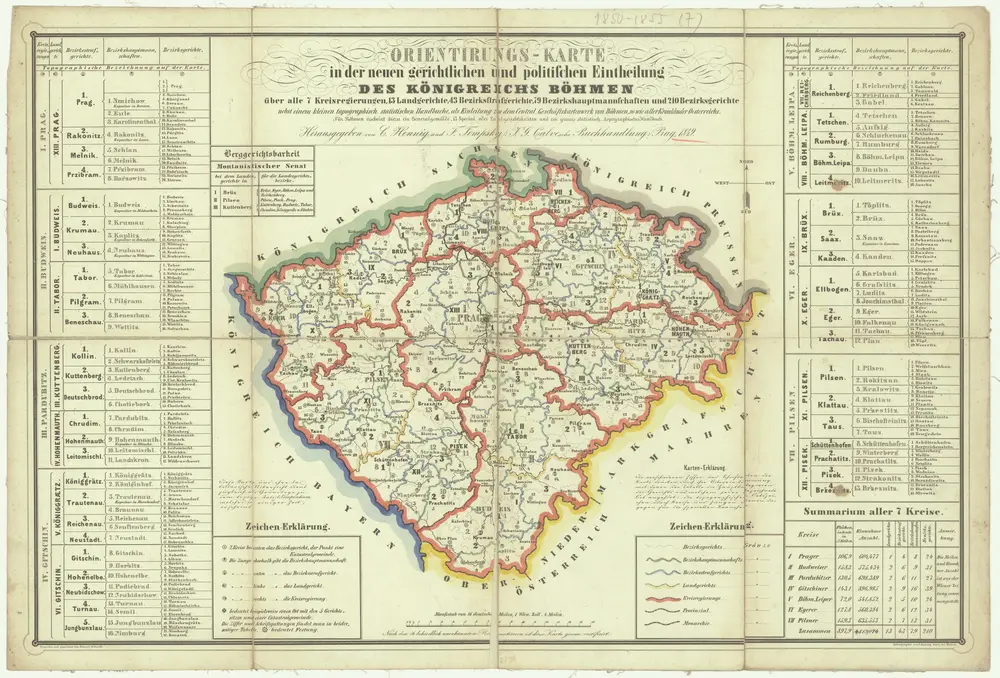 Orientirungs-Karte in der neuen gerichtlichen und politischen Eintheilung des Königreich Böhmen