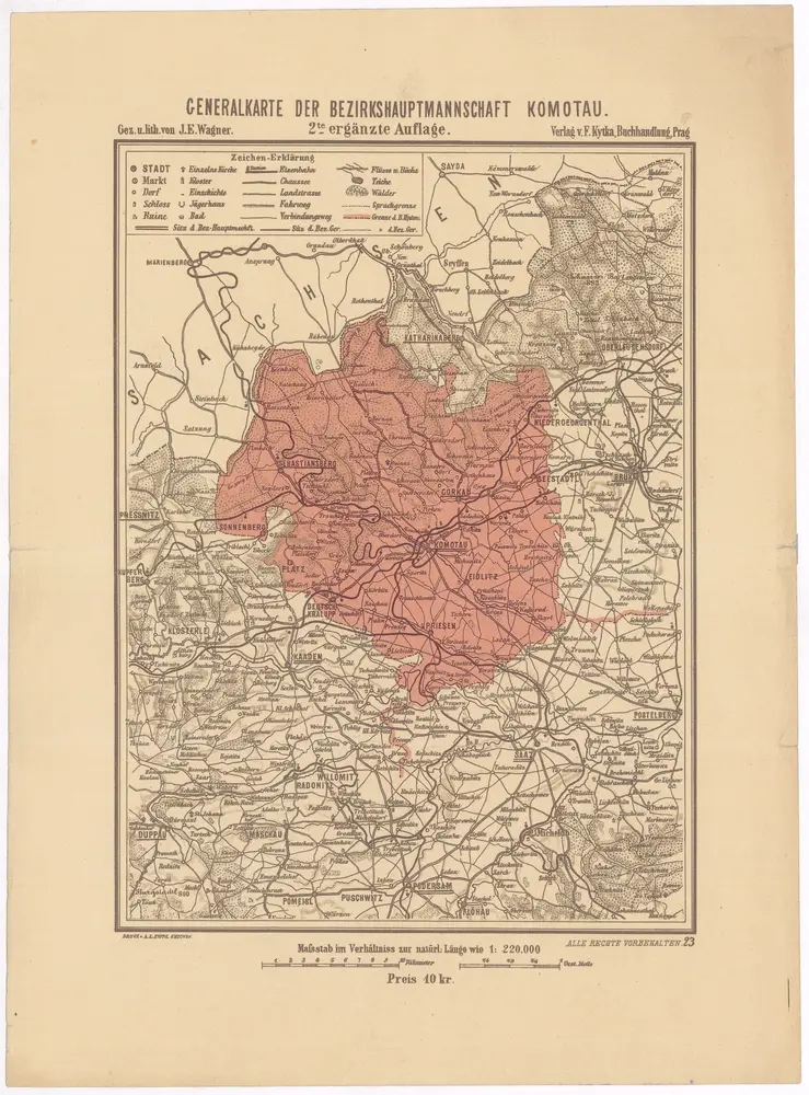 Generalkarte der Bezirkshauptmannschaft Komotau