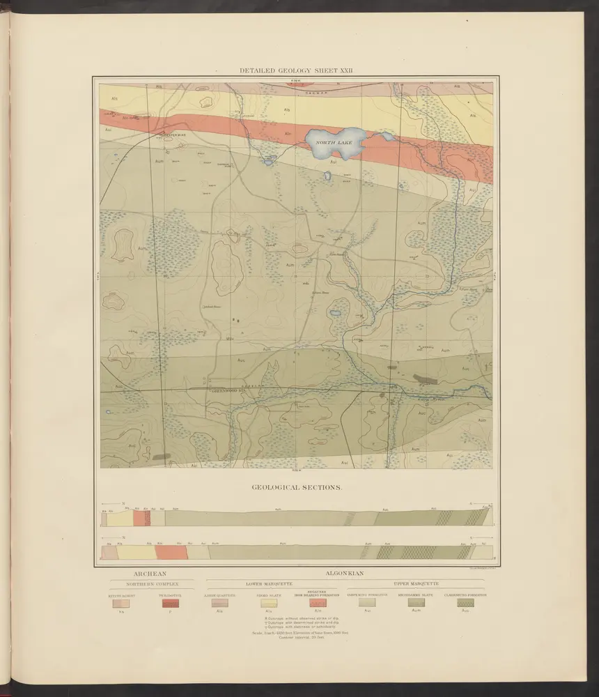 Atlas to accompany monograph XXVIII on the Marquette iron-bearing district of Michigan