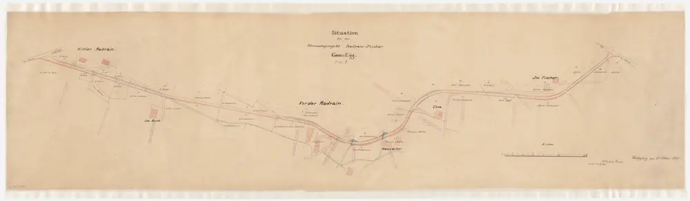 Egg: Projektierte Strasse vom hinteren Radrain über den vorderen Radrain bis im Fischer; Situationsplan