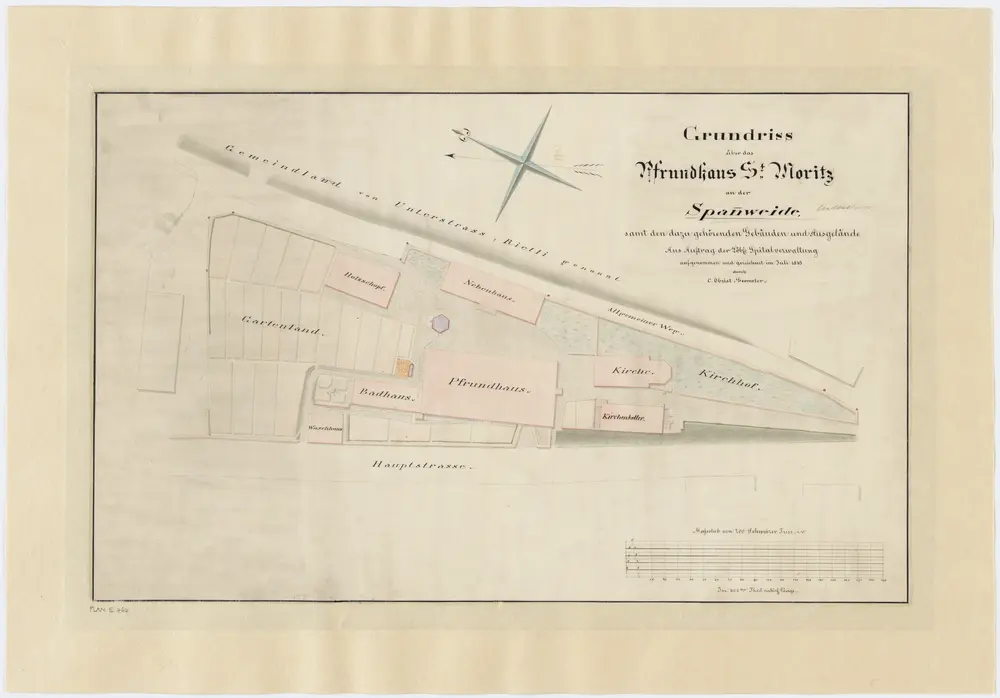 Unterstrass: Spanweid, Pfrundhaus St. Moritz; Grundriss