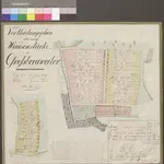 HZAN GA 100_Nr. 96_ : Großbärenweiler (G. Schmalfelden, Kr. Crailsheim); "Verteilungsplan über einige Wasenstücke in Großbärenweiler";"Verteilt im Frühjahr 1829";Schullehrer und Geometer Schwab in Wildentierbach;40 Ruten = 9 cm;44 x 39,5 cm;Papier auf Leinwand; Federzeichnung; Verteilungsgrundstücke und Wald in Wasserfarben;Nummeriert und mit Meßgehalt und Besitzer; rechts unten Verteilungsplan.