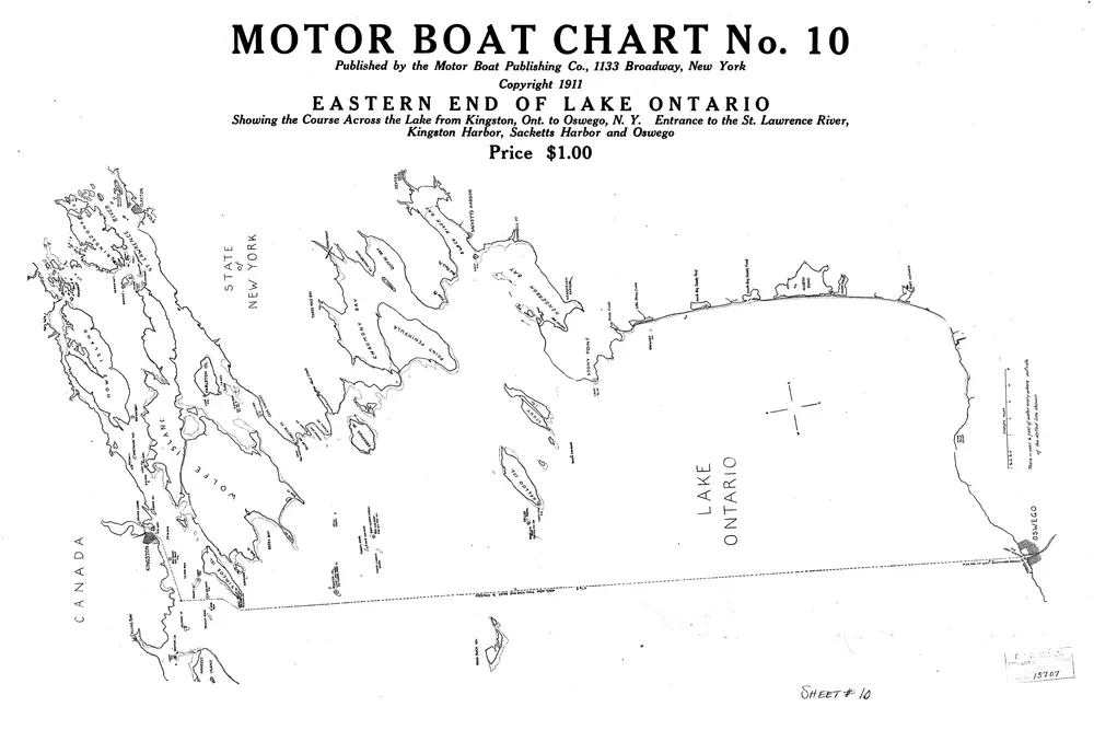 Motor Boat Chart No. 10 Eastern End of Lake Ontario