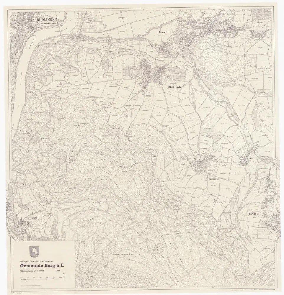 Berg am Irchel: Gemeinde; Übersichtsplan (Schweizerische Grundbuchvermessung)