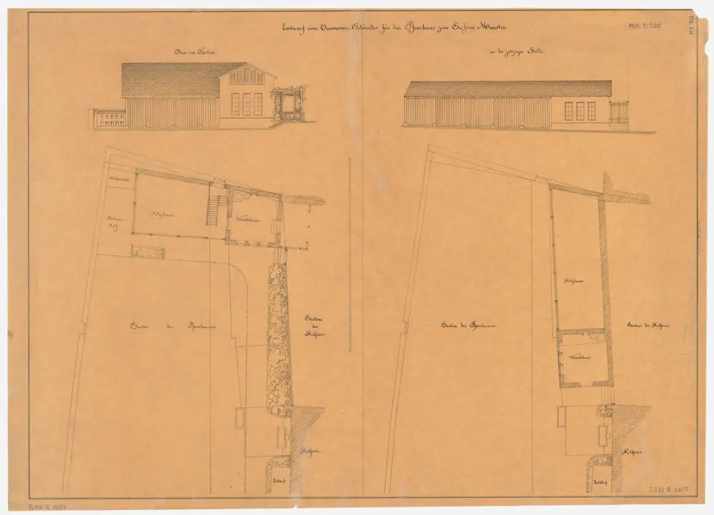 Zürich: Grossmünsterstift, projektiertes Ökonomiegebäude; Grundrisse und Ansichten (Nr. 10)