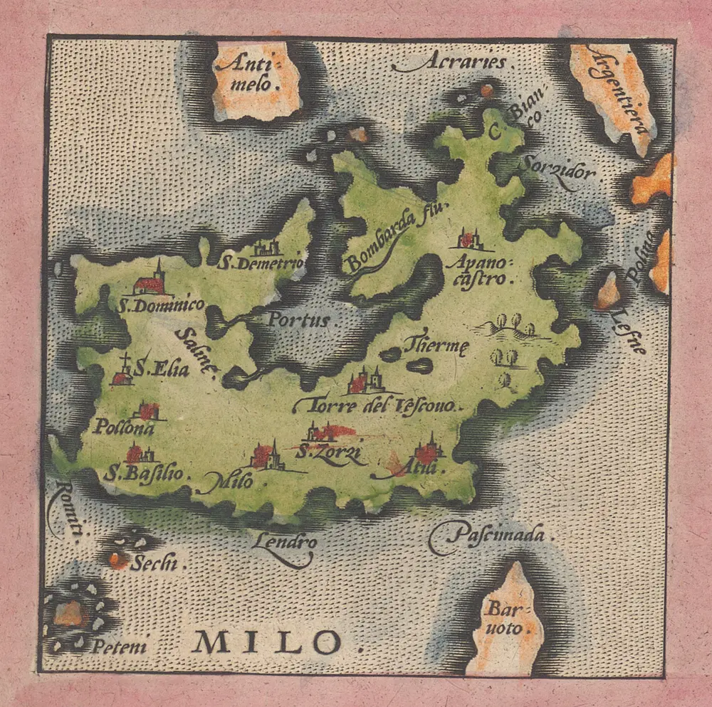 Archipelagi Insularum Aliquot Descrip., [Milo] [Karte], in: Theatrum orbis terrarum, S. 246.