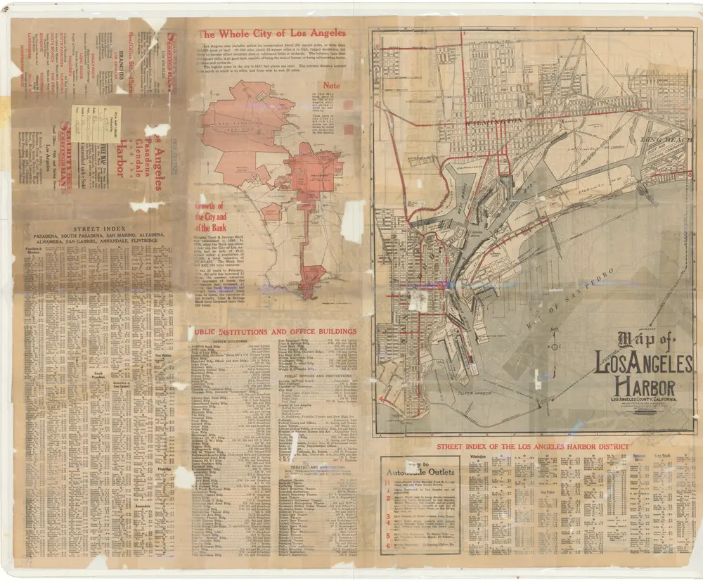 Security Trust & Savings Bank map of the City of Los Angeles and suburbs.