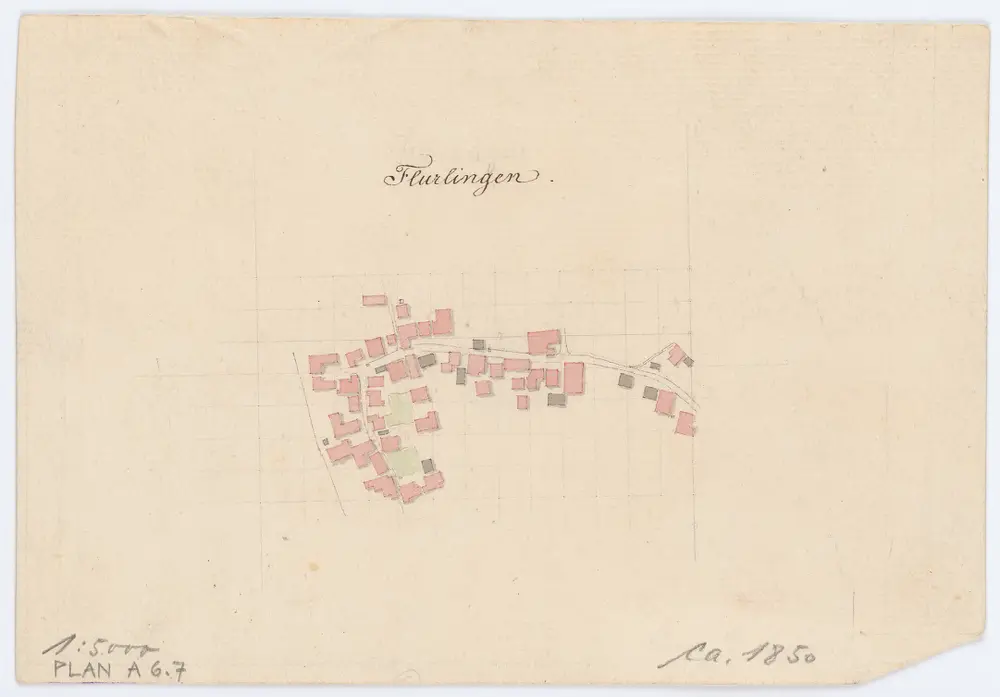 Vorlagen für die Topographische Karte des Kantons Zürich (Wild-Karte): Bezirk Andelfingen: Ortsplan: Flurlingen